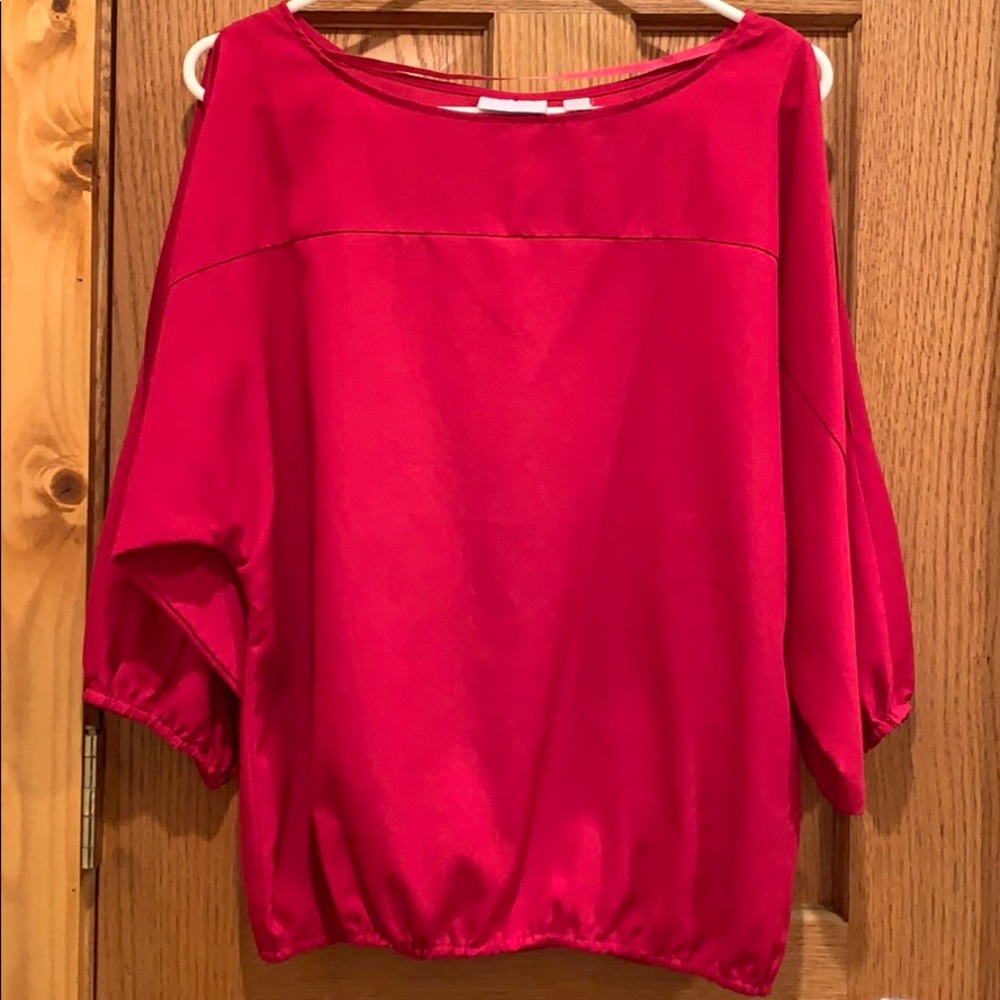 Magenta slit-sleeve New York & Co blouse, medium - Picture 1 of 8